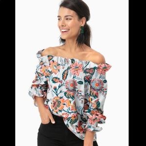 Tuckernuck off the shoulder floral blouse